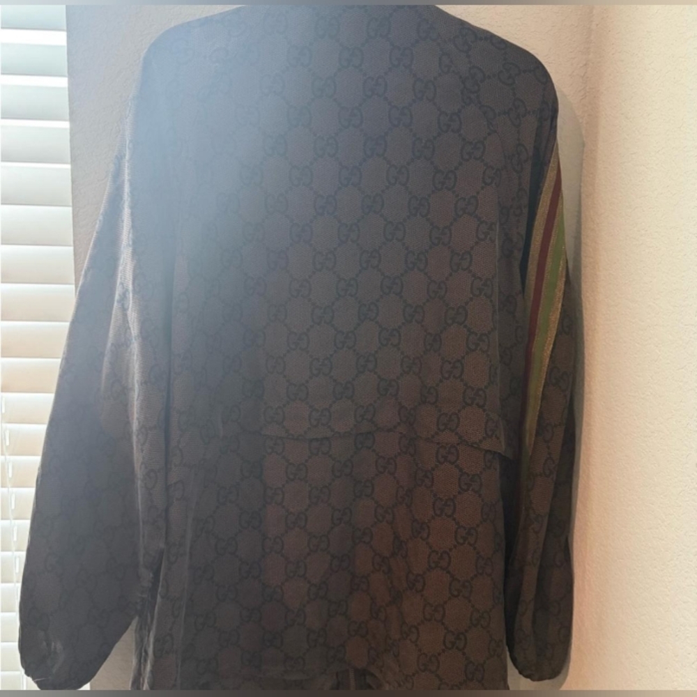 Gucci Monogram Windbreaker with Green and RedAccents (Gently used) - Picture 6 of 7
